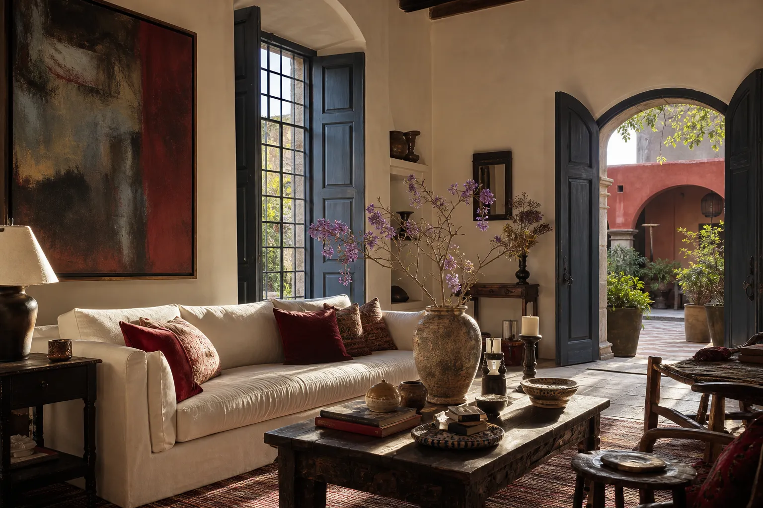 Sun-drenched living room in a restored San Miguel de Allende home